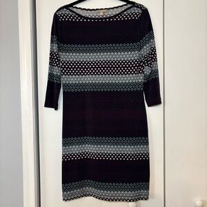 Banana Republic Factory Women’s Shift Dress 3/4 Sleeve Boat Neck Size Small